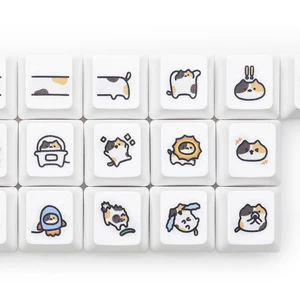 Sevimli Küçük Patiska Kedi, Klavye Tuş Takımı, Kitty Meme, Boya Subbed Keycaps MX Oyun mekanik klavye, siyah, beyaz, kahverengi Hello-kitty'deki klavyenin en iyi 10 satışı-no. 4