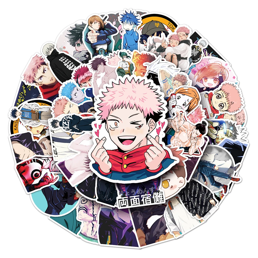 10/30/50pcs Hot Anime Jujutsu Kaisen Stickers Cool Ryomen Sukuna Itadori Yuji Cartoon Decals DIY Phone Laptop Skateboard Sticker