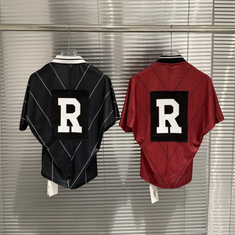 2026ss Protocol Tshirts High Street Striped Patchwork High Quality Patch Casual Loose Football Tee Top