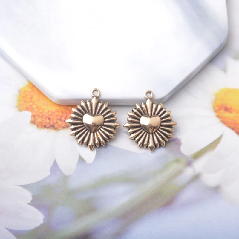 10 Stück/Set Ethnische Zinklegierung Baum des Lebens Anhänger Schmuckzubehör Boho Rose Seestern Anhänger DIY Damenohrringe – Detail 16