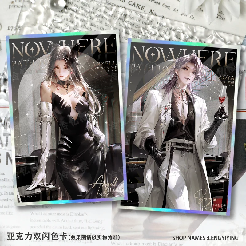 

Anime Path to Nowhere Angell ZOYA Rahu shalom Cosplay Acrylic Double Flash Colored Paper Collection Signature Card