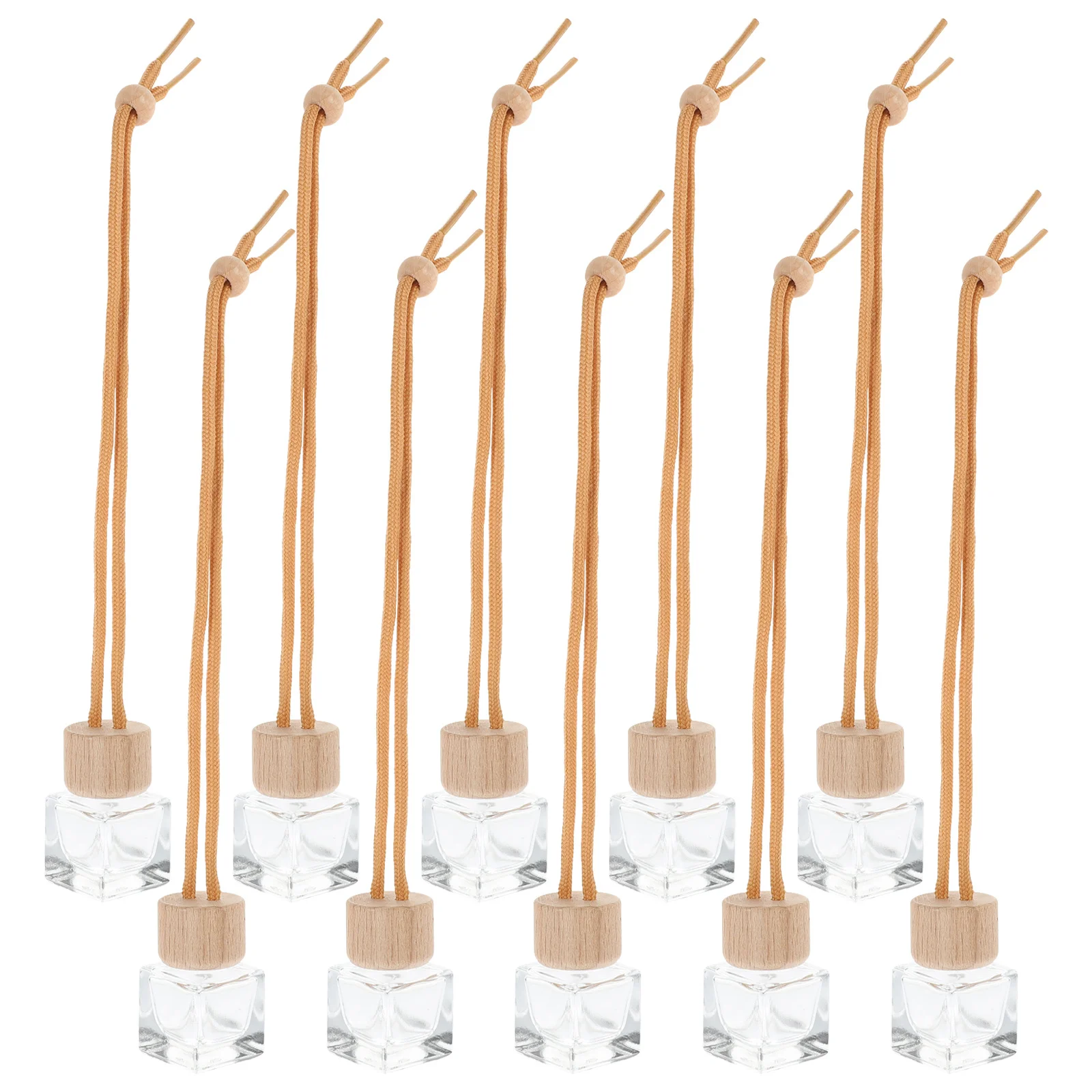 

10pcs Perfume Bottle Pendants Glass Car Air Freshener Refillable Essential Oil Bottles Hanging Diffuser For Car Accessories