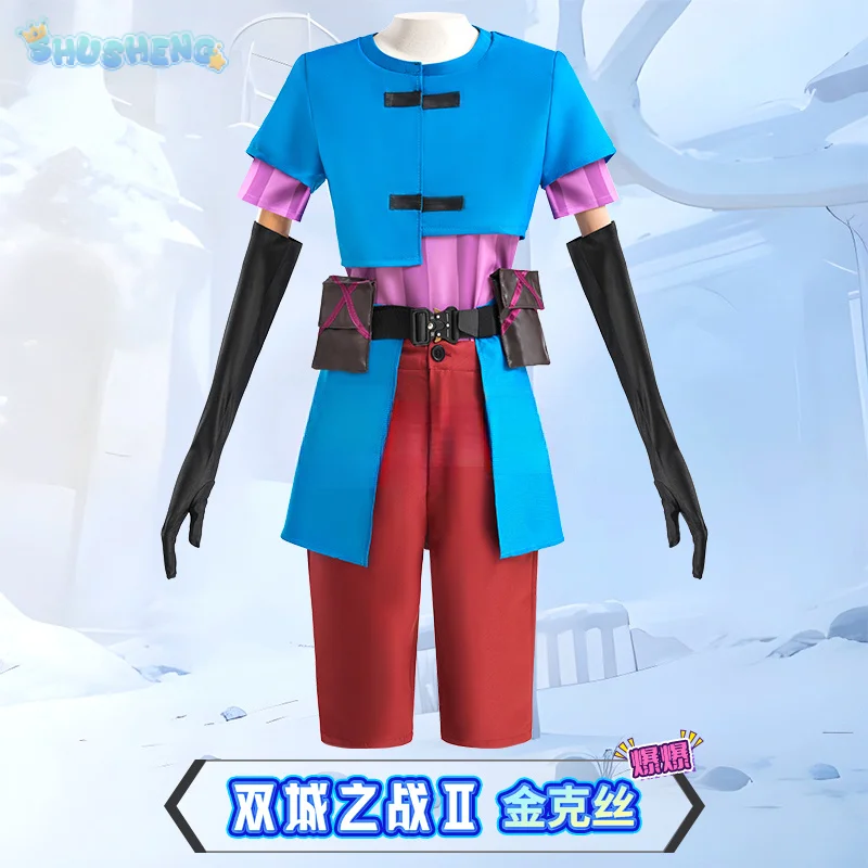 arcane：league-of-legends-jinx-cosplay-costume-coat-skirt-waist-bag-waist-belt-gloves-socks-casual-set-party-halloween-uniform