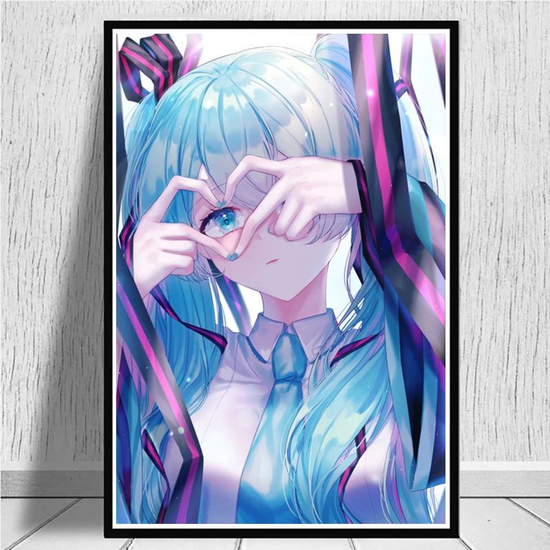 Japanese Virtual Idol Singer Canvas Printing Painting Wall Decoration Animation Poster Wall Art Bedroom Home Decoration