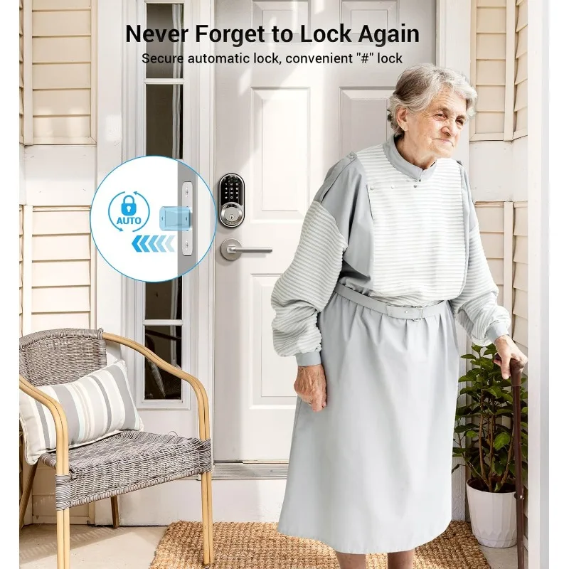 Smart Lock, Keyless Entry Door Lock Smart Locks for Front Door with App Control, Electronic Digital Lock with Touchscreen Keypad