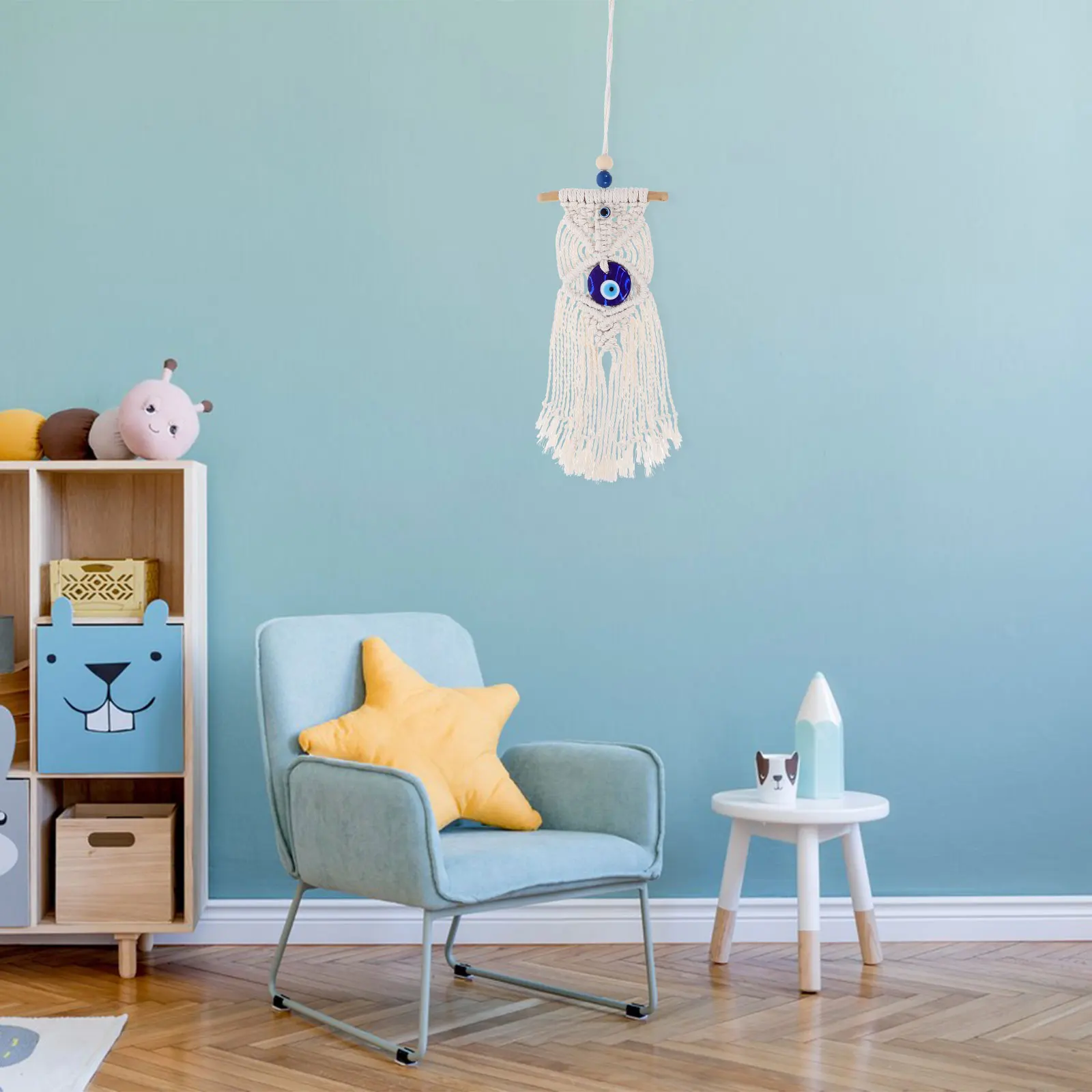 

Turkish Evil Macrame Tapestry Wall Hanging Home Home Macrame Tapestry Decor Woven Tassel Bedroom made Cotton Rope