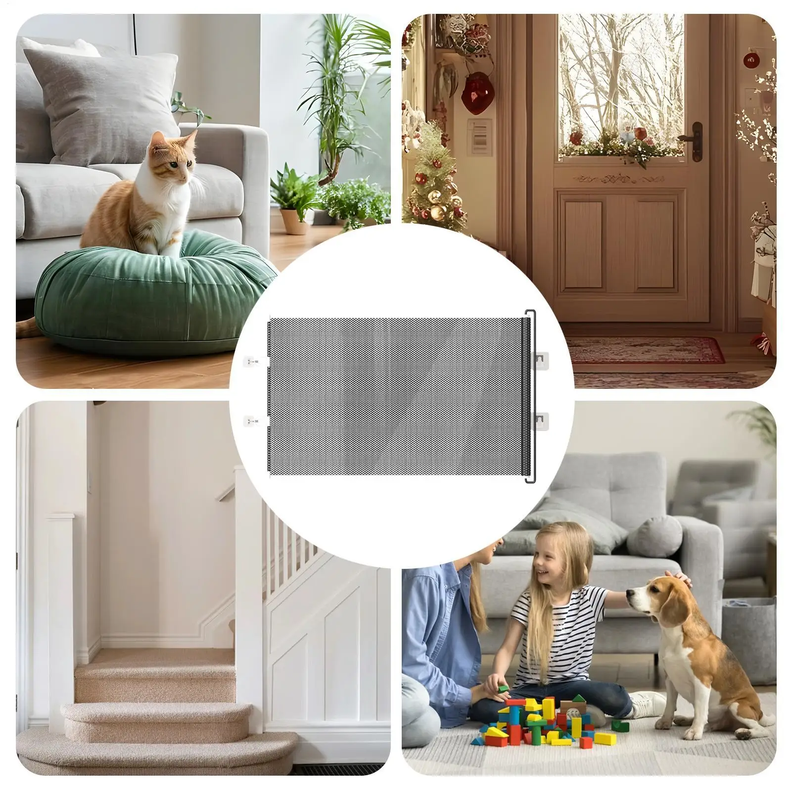 Katzenschutzgitter, Hundegitter, einziehbare Katzenschutzbarriere für Zuhause, Wohnung, Büro, Türöffnungen, Flur, Treppen, Küche – Detail 9