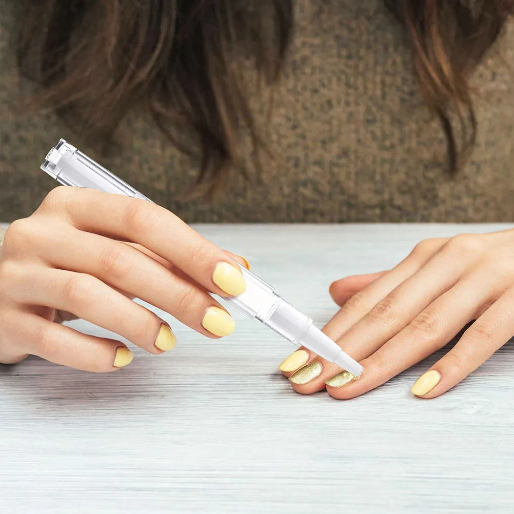 12Pcs Empty Nail Nutrition Oil Pen Transparent Twist Applicator Brush Tip for Lip Gloss Eyelash Growth Essential Oil Refillable