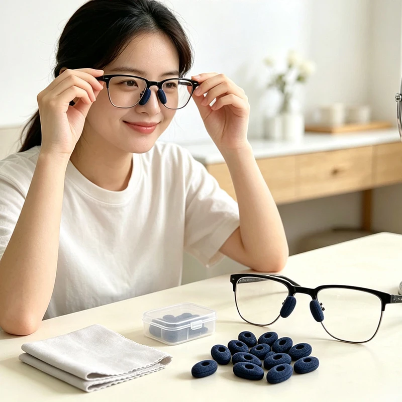 10pcs Sponge Nose Pads For Glasses Soft Nose Pads Glasses Anti-Slip Nose Pad Eye Care Tools Eyeglasses Accessories