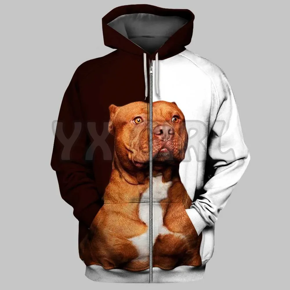 Boxer Dogs  3D Printed Hoodies Men For Women Unisex Pullovers Zipper Hoodie Casual Street Tracksuit
