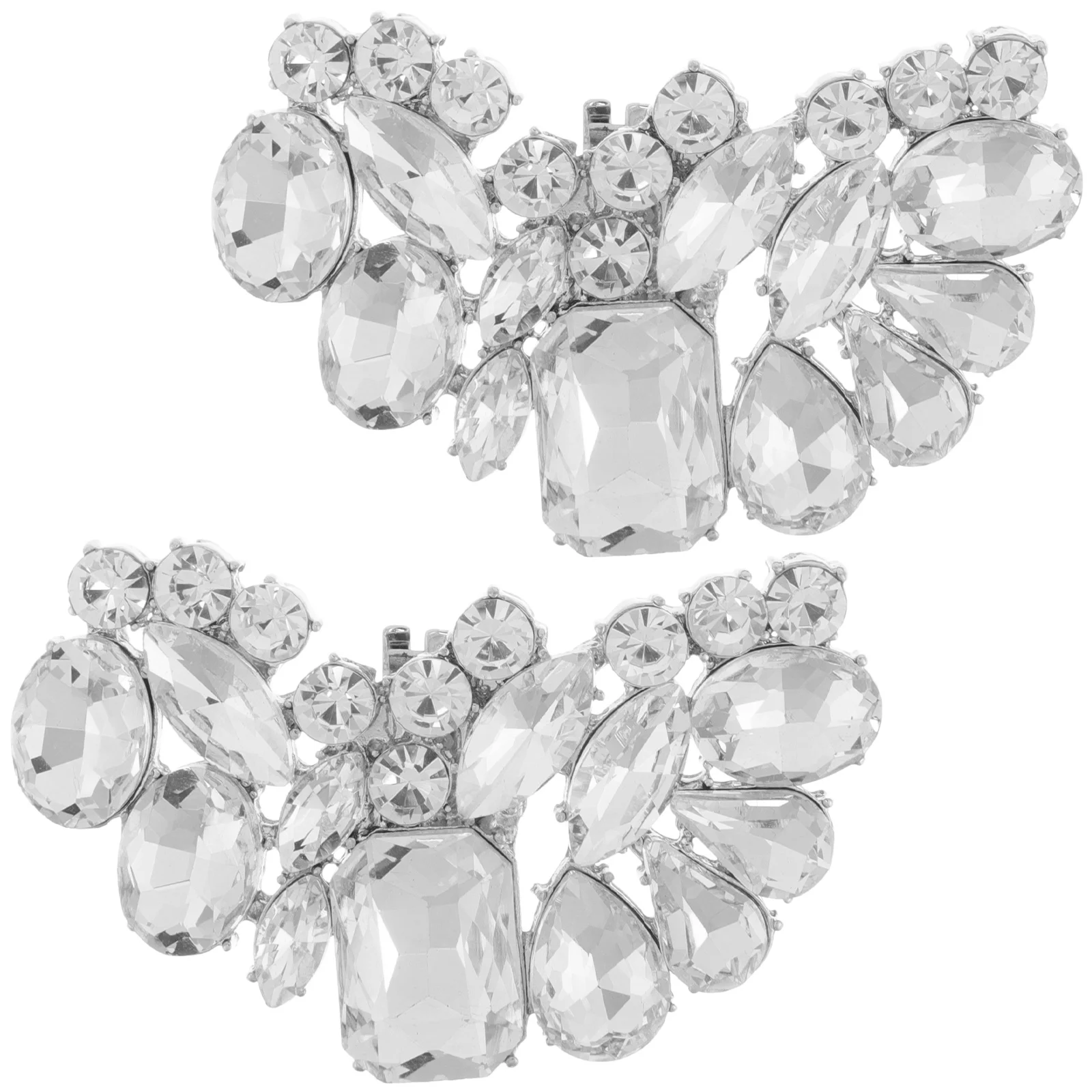 

2Pcs Shoe Flower Decorations Elegant Detachable Rhinestone Clips for Women Wedding Bridal Heels Sparkling Shoe Charms Clip on