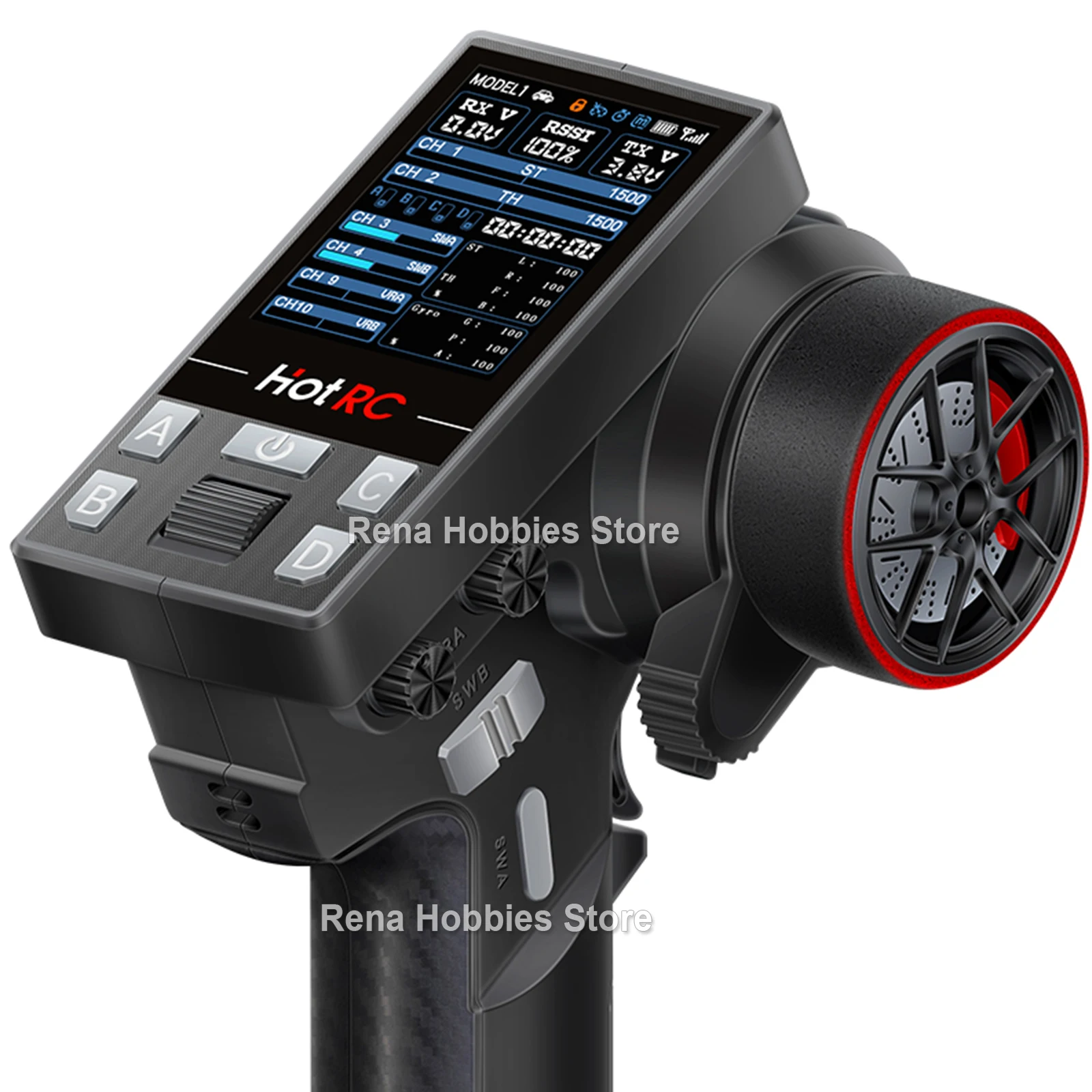 HotRC CT-10B 10CH 2,4 GHz Funkfernbedienung Sender mit F-10A PWM Empfänger Trainer Funktion für RC Auto Boot Tank Modell