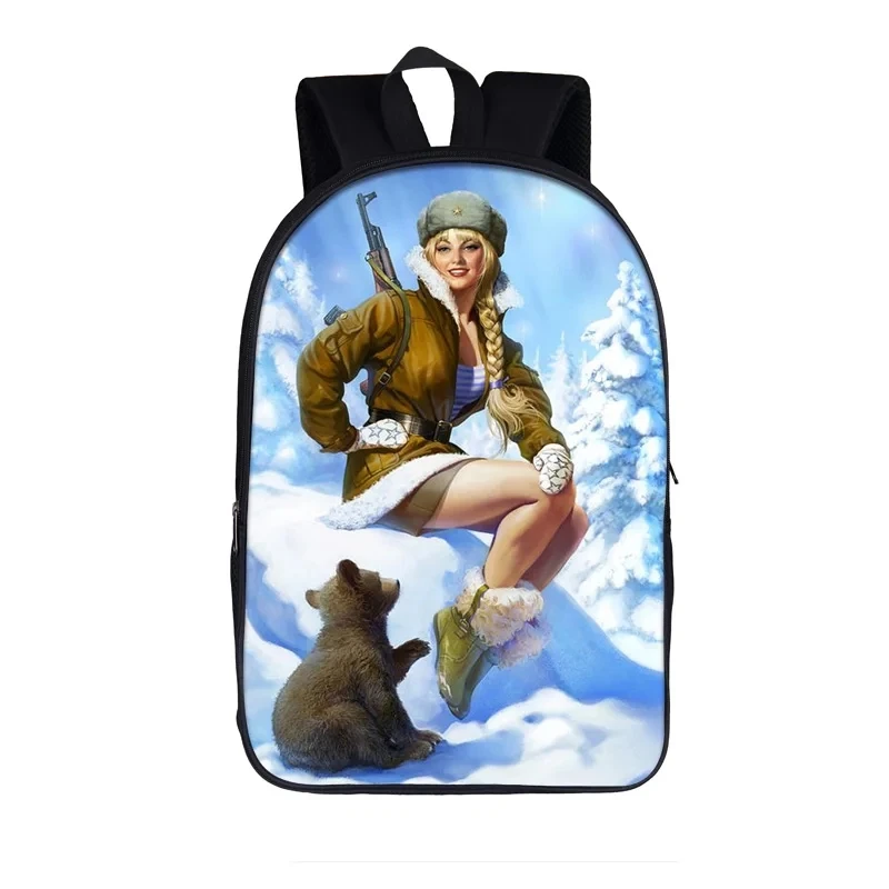 Sac à dos Cool Russia Bear pour adolescents, sacs d'école pour enfants, sac de voyage pour hommes grizzly, sacs à dos pour étudiants, cartable pour enfants