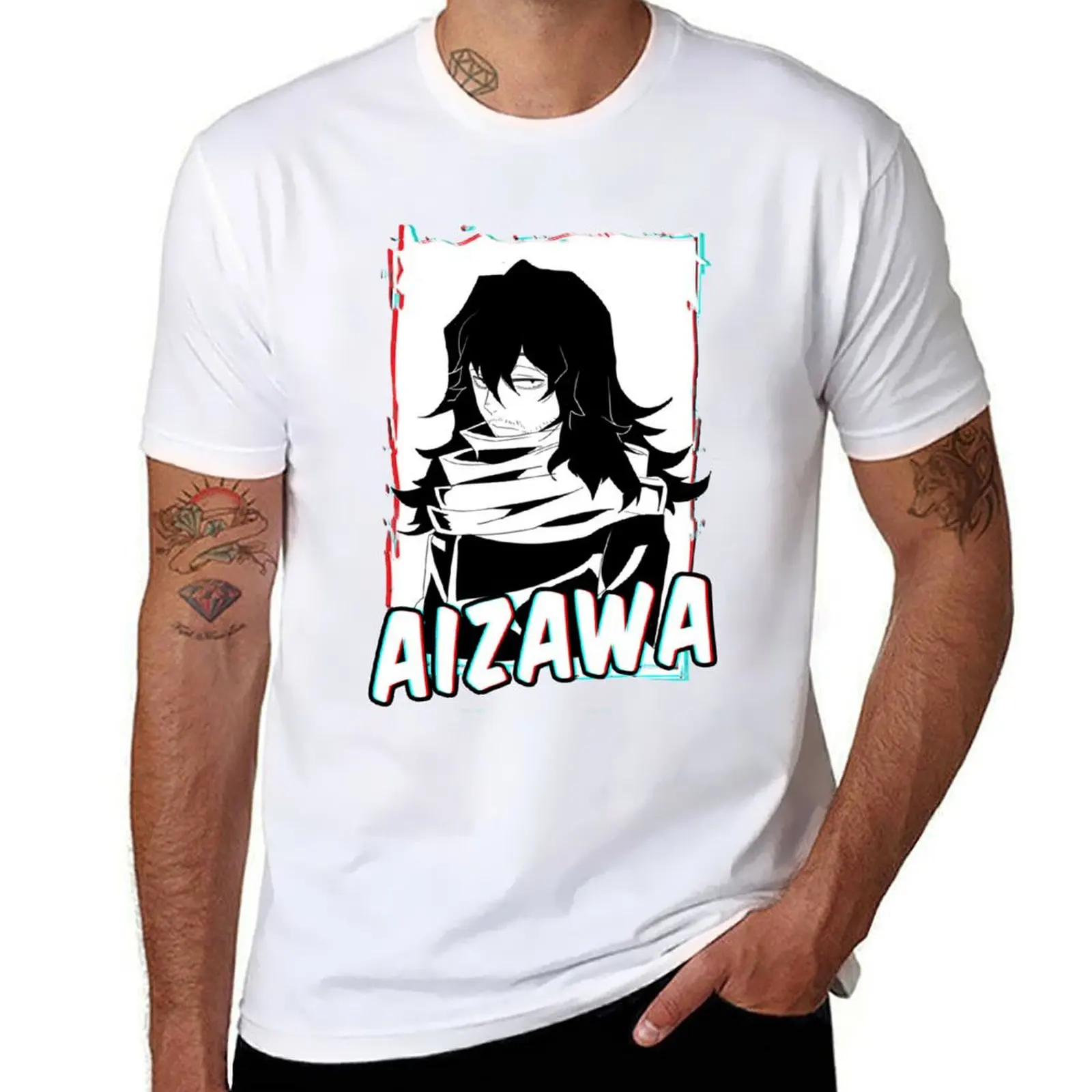

Aizawa sensei - Mha T-Shirt man t shirt heavy cotton t shirts for man pack white T-Shirt
