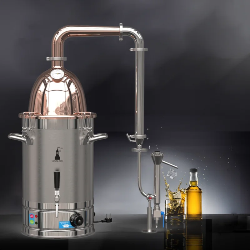 HOOLOO RT30 Home Distiller Brandy Whiskey Electric Heating Distiller Copper Lynn Arm Alcohol Brewing DIY Moonshine Distiller