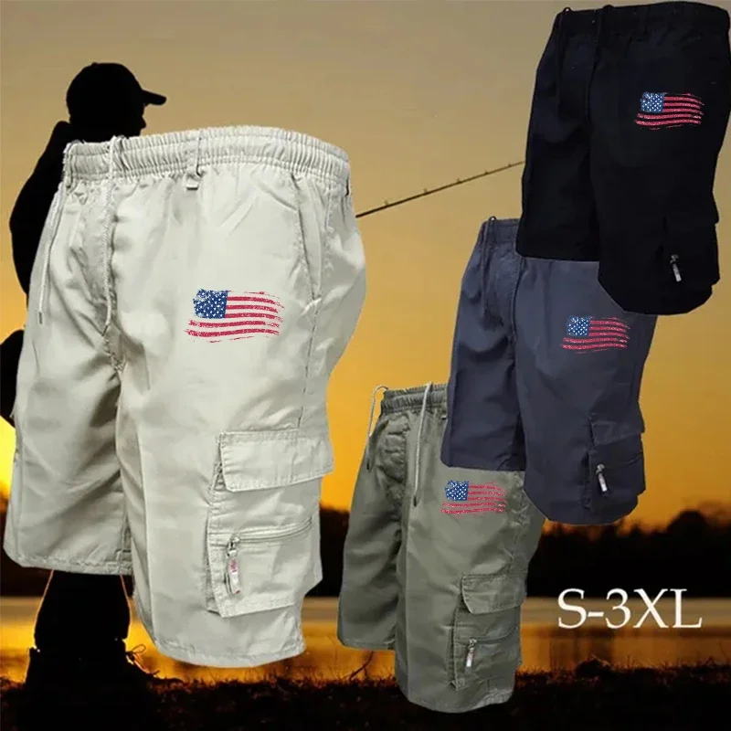 

New fashionable multi - pocket men's loose casual shorts stylish fitness camouflage tactical casual pants shorts