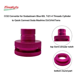 CO2 Converter voor Sodastream Blauw 60L Tr21-4 Schroefdraad Cilinder naar Quick Connect Frisdrankmachine DUO/Art/Terra/Crystal 3.0/Gaia