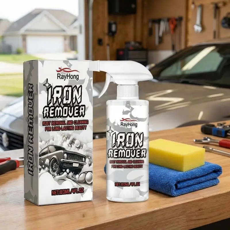 Iron Powder Cleaner Spray for Car Wheels Removes Brake Dust Rust and Dirt Restores Shiny Clean Appearance