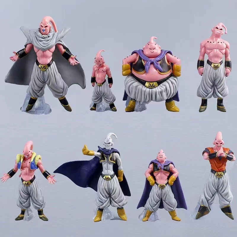 Dragon Ball Z Anime Character Majin Buu 8-piece Set Fat Buu PVC Doll Collection Model Toy Children's Gift Computer Case Ornament