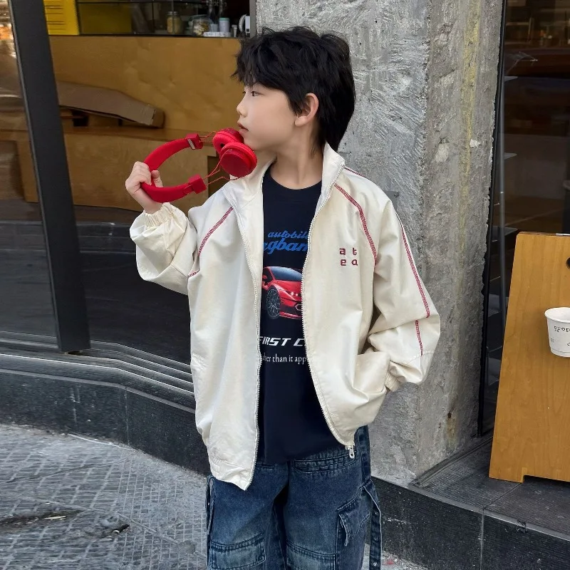 

Куртка для мальчиков с рукавами-трансформерами, простая на молнии, весна-осень 2026, новая детская повседневная модная куртка