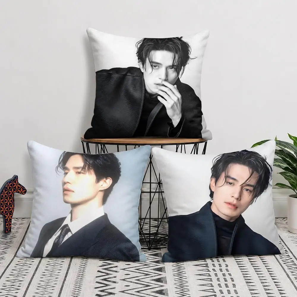 Lee D-Dong Wook COOL Fans Cushion Cover Silky Short Plush Invisible Zipper Dustproof Sofa Pillow Case For Home Decor