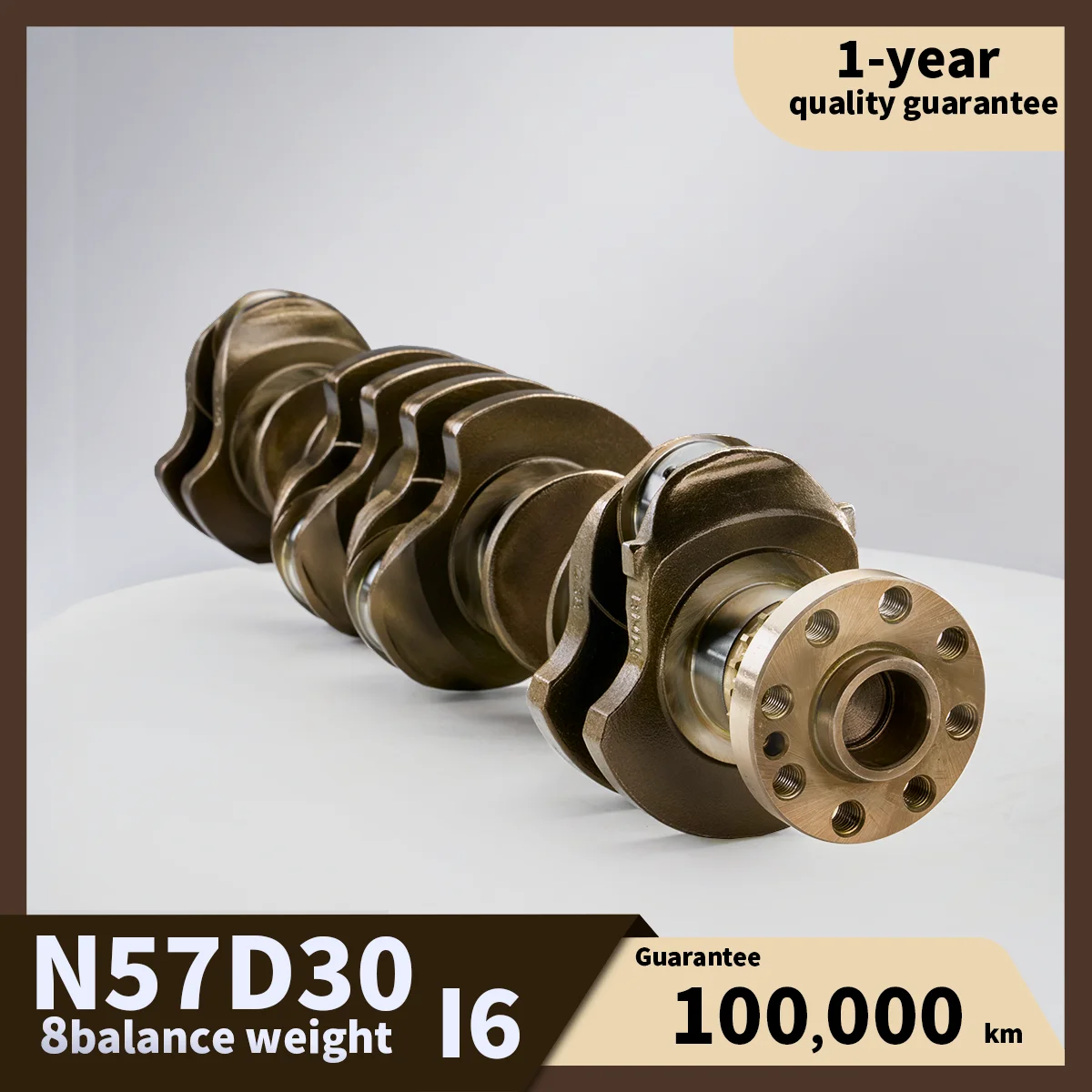 

Crankshaft for N57D30A/B 3.0L Diesel, Fits F30/F10/X5 E70, 8-Counterweight Forged Steel, 90mm Stroke,OE11217799970