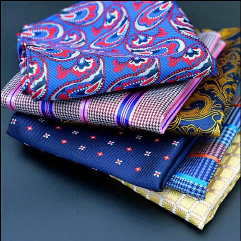 41 Colors Men's Handkerchief Plaid Dot Paisley Hankies Hanky Business Pocket Square Chest Towel 25*25CM