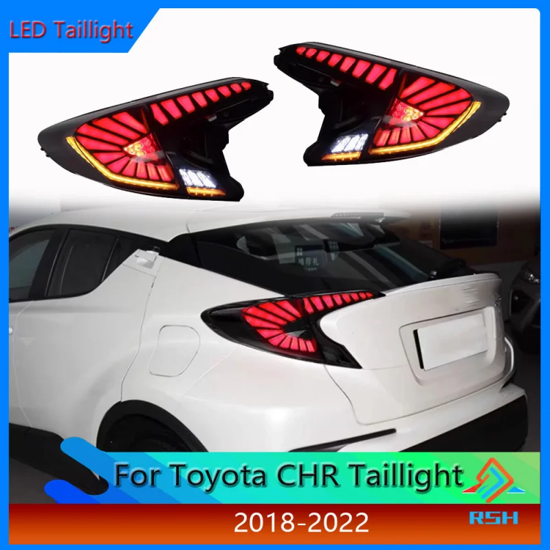 

For Toyota CHR Taillight Assembly 2018-2020 Modification With LED Running Lights Brake Light Turn Signal Rear Lamp Plug And Play