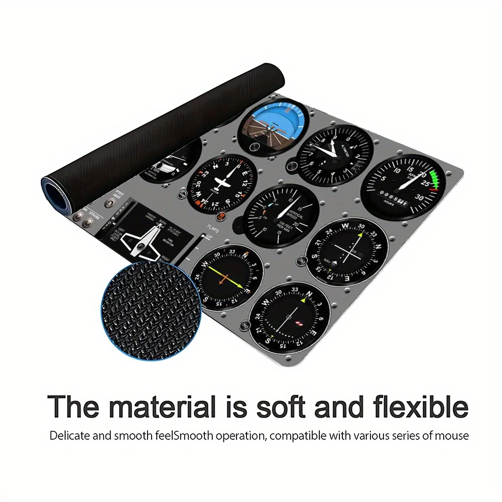 Alas Mouse Bertema Penerbangan Alas Karet Besar Anti Selip Aksesori Meja PC Alas Mouse untuk Kantor dan Alas Keyboard Gamer Alas Dekorasi