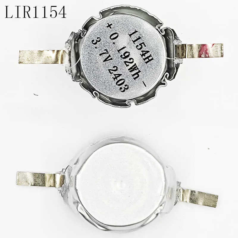 2 unids/lote pequeña batería recargable LIR1154 3,7 V 50mah botón recargable de polímero envuelto suave para auriculares