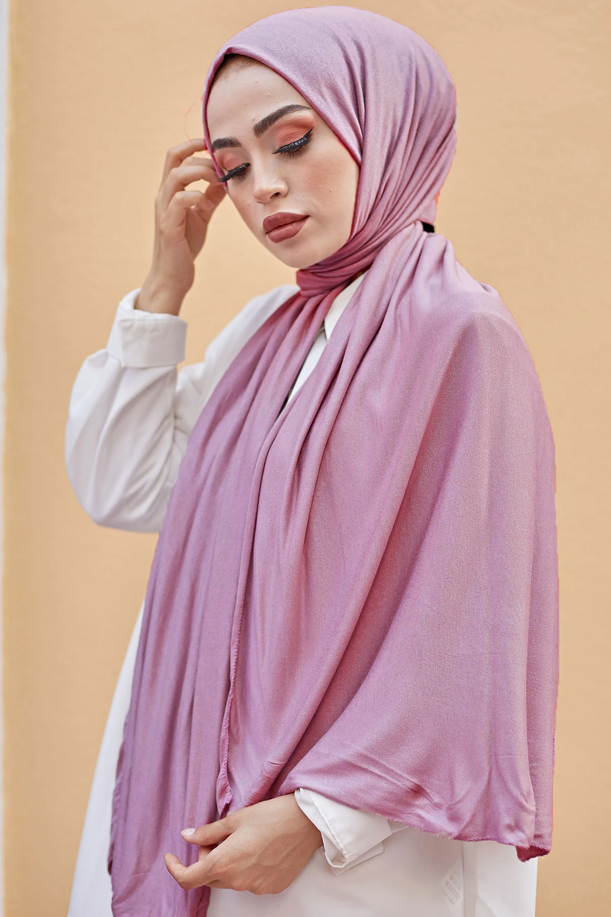 

Combed cotton Shawl E-Light Lavender Winter Autumn 2021 Muslim Women Hijab headscarf Islamic Turkey