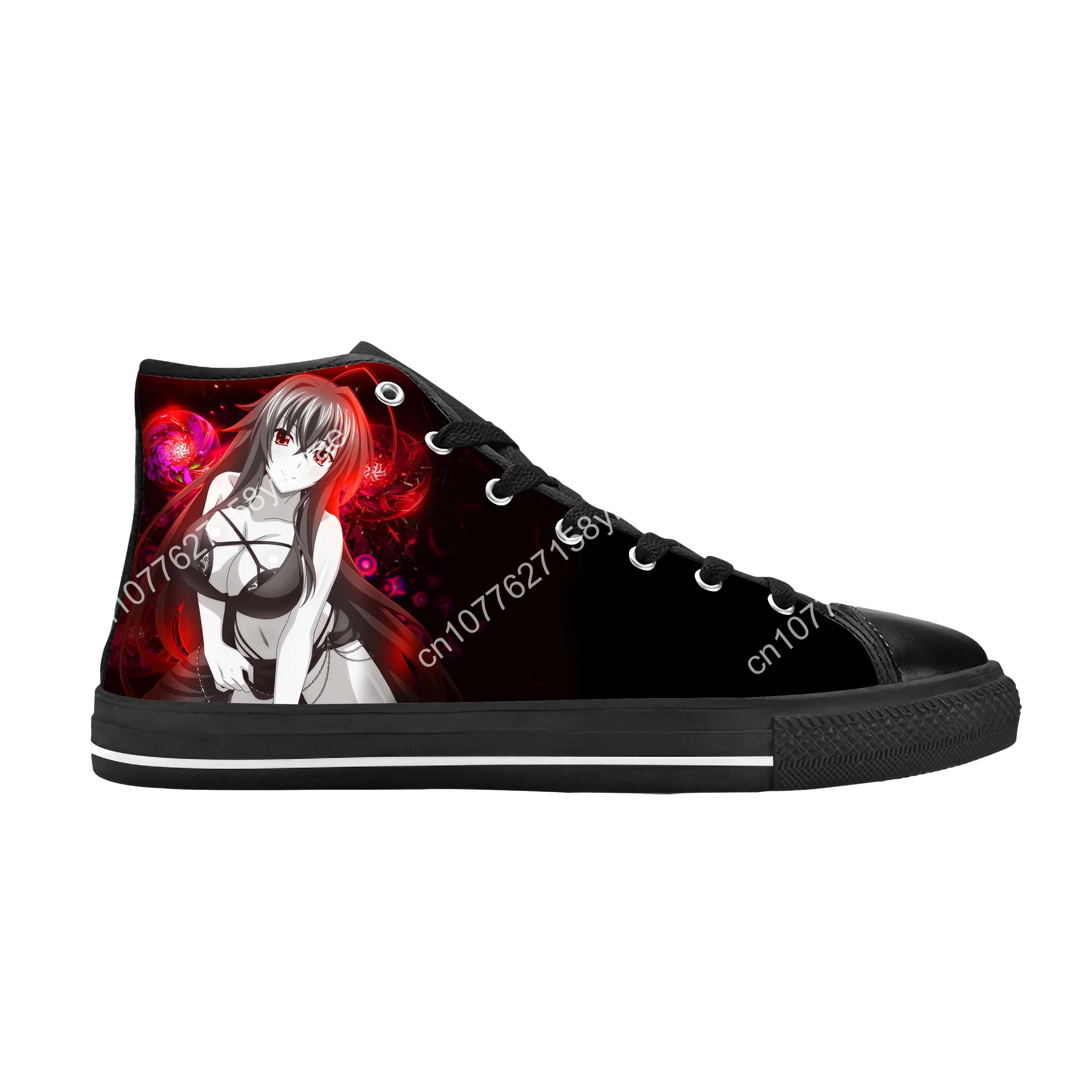 Japanese Anime Manga High School DxD Rias Gremory Casual Cloth Shoes High Top Comfortable Breathable 3D Print Men Women Sneakers