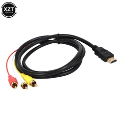 1,5 м 1080P HDMI-совместимый с 3 RCA Видео Аудио HDMI-совместимый кабель AV адаптер шнура конвертера для HDTV ТВ-приставки DVD ноутбука