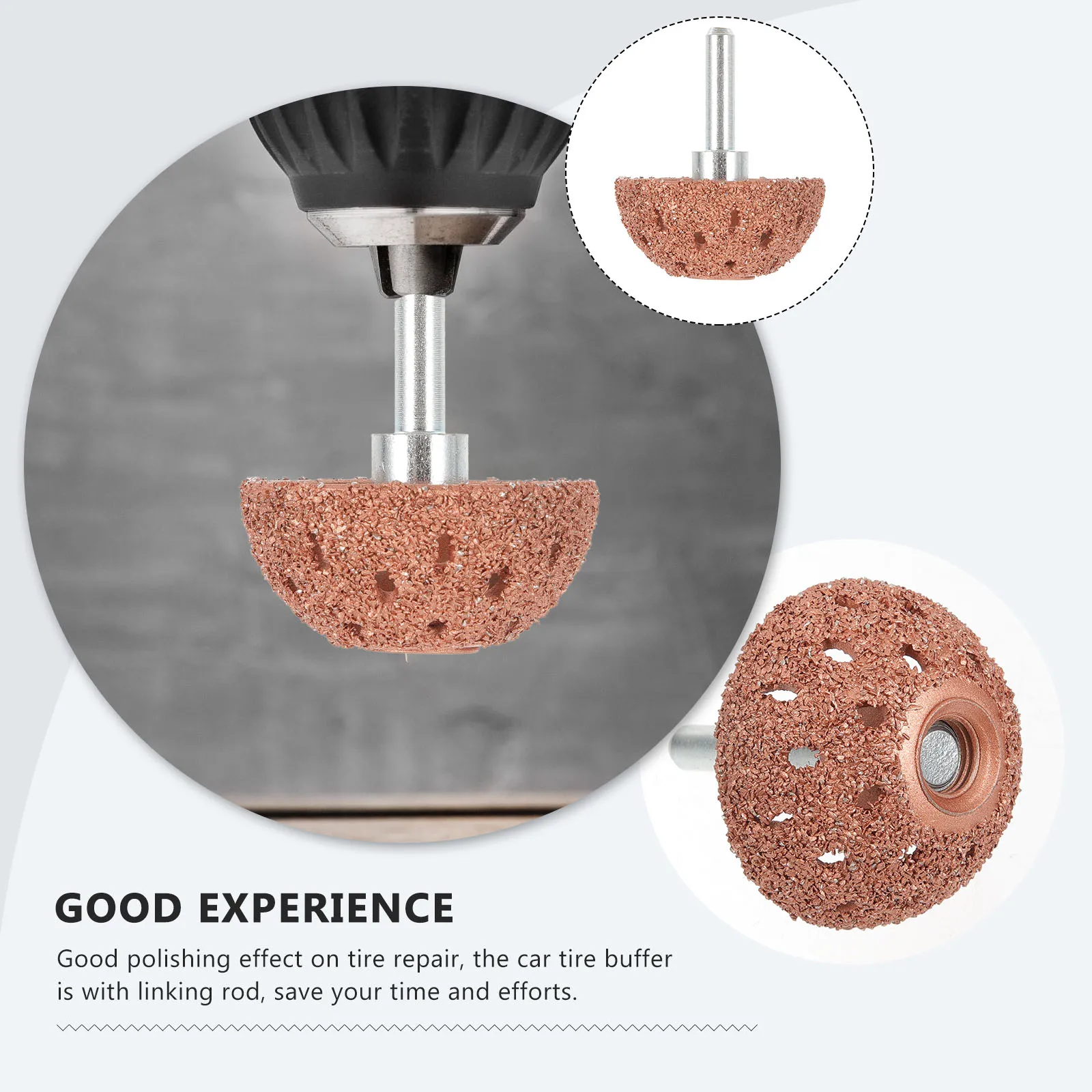 

Car Repair Grinding Head Tungsten Steel Buffing Wheel Lightweight Fast Grinding Speed Tire Repair Tool With Linking Rod For Auto