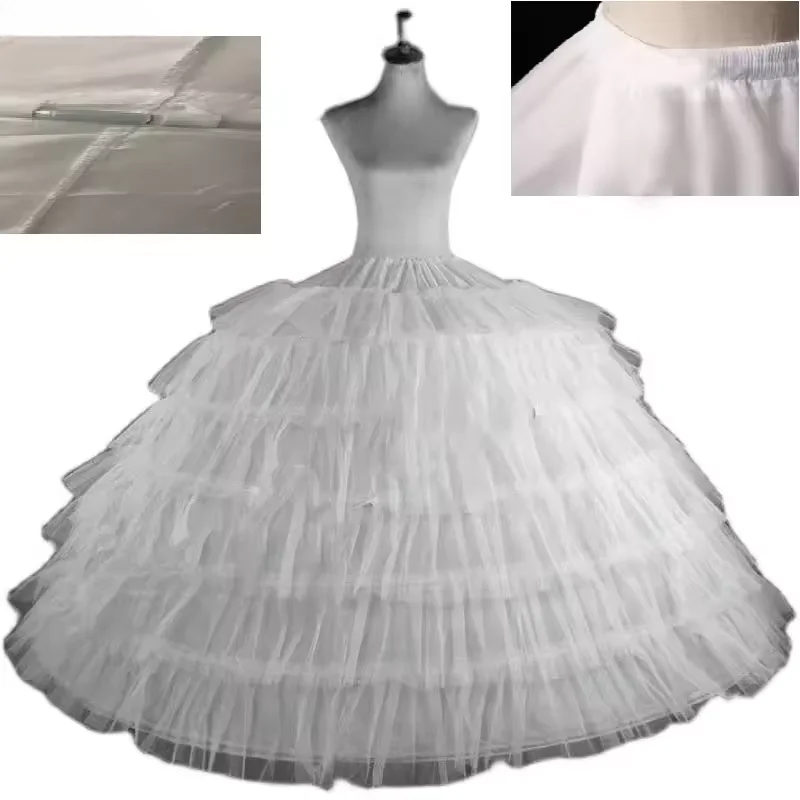 

MANRUIXIN Ball Gown 6 Hoops Fluffy Tulle Adjustable Wedding Accessories Petticoat Underskirt Quinceanera Gown for Wedding Dress