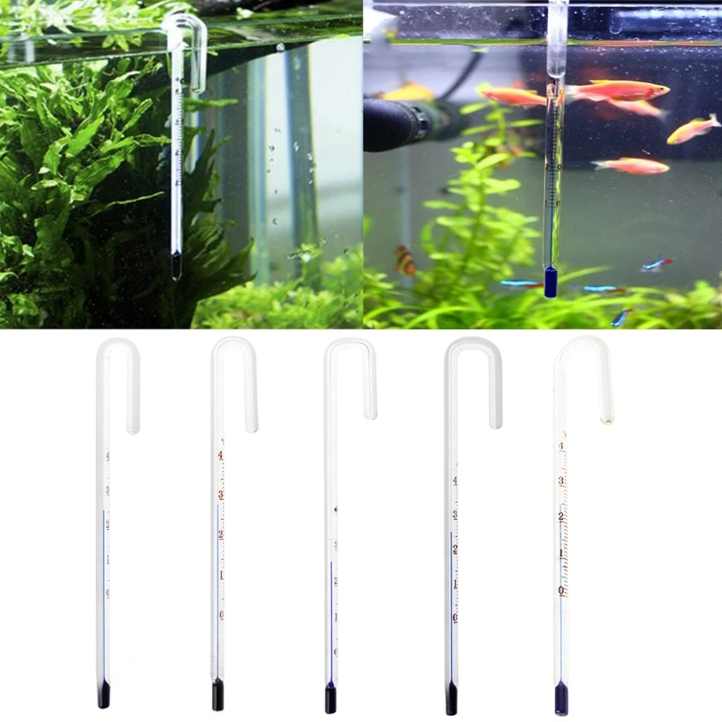 Aquarium Glass Thermometer Fish for Tank Hang On Thermometers Degr