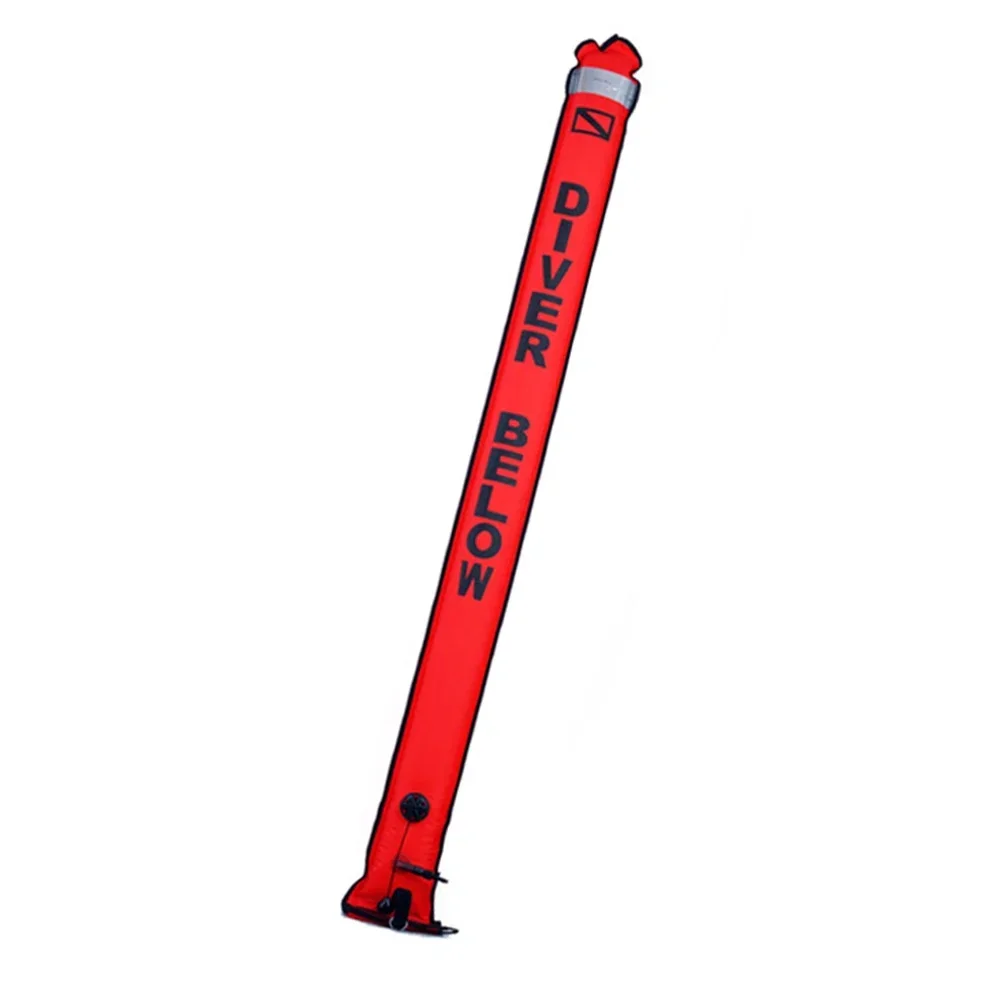 

New Practical Diving Marker Buoy Marker Buoys 1.2*0.15m High Visibility Portable With Reflective Strips Drift Diving