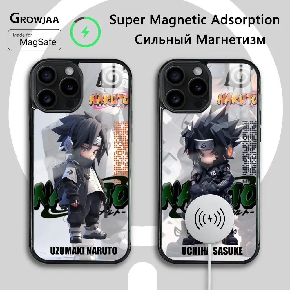 Anime Cool-N-Narutos Phone Case For iPhone 16 15 14 13 12 11 Pro Max Plus Mini Magsafe Mirror Wireless Magnetic Cover