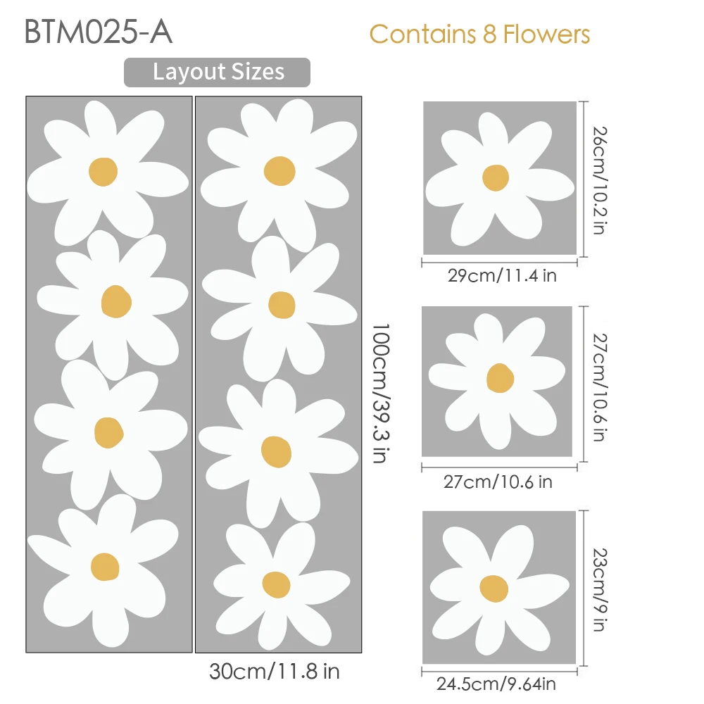 Grands autocollants muraux de style Boho Détruire AndrFlowers, décalcomanies murales décoratives pour la maison, chambre d\'enfant, salon, art mural