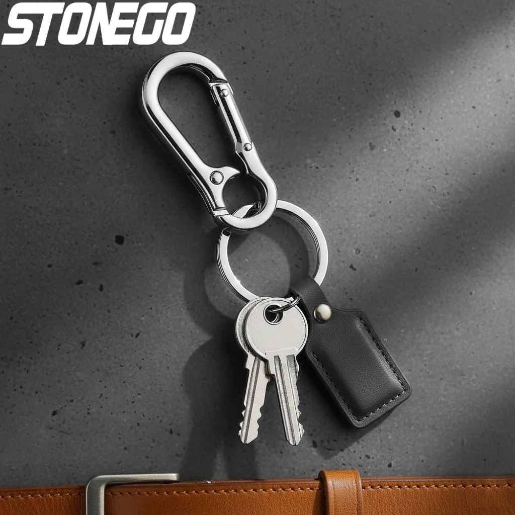Metall-Karabiner Schlüsselanhänger Edelstahl Kletterhaken Schlüsselringe Männergeschenk Auto-Zubehör