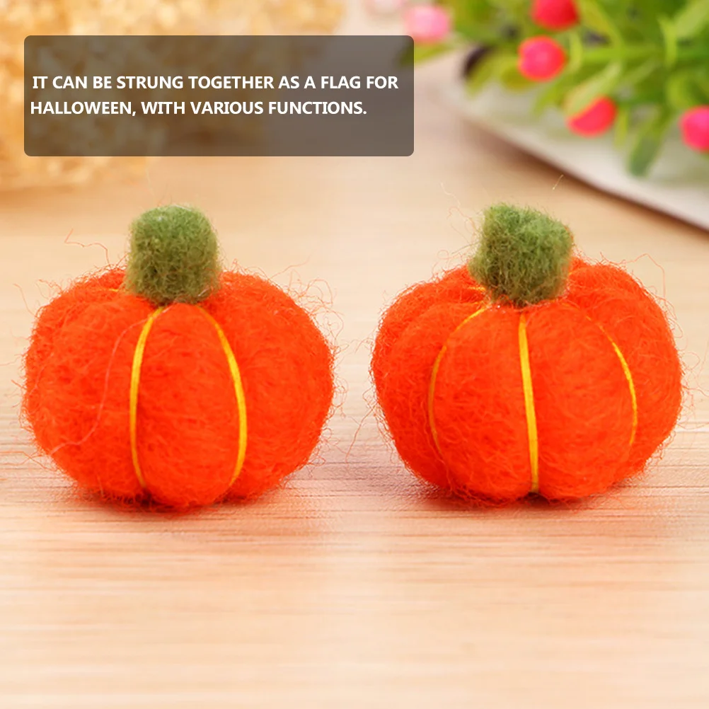 

6Pcs Wool Felt Pumpkin Garland Balls Halloween Decoration Banner Craft String Nursery Wall Hanging Pendant Felt Pumpkin Pendent