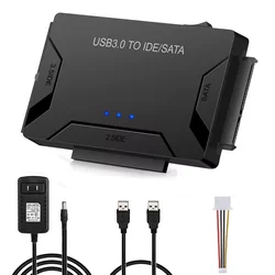 Adaptador sata/ide para usb 3.0, conversor de cabo adaptador de disco rígido para 2.5/3.5 tamanhos sata e ide hdd suporte 6tb para pc macbook