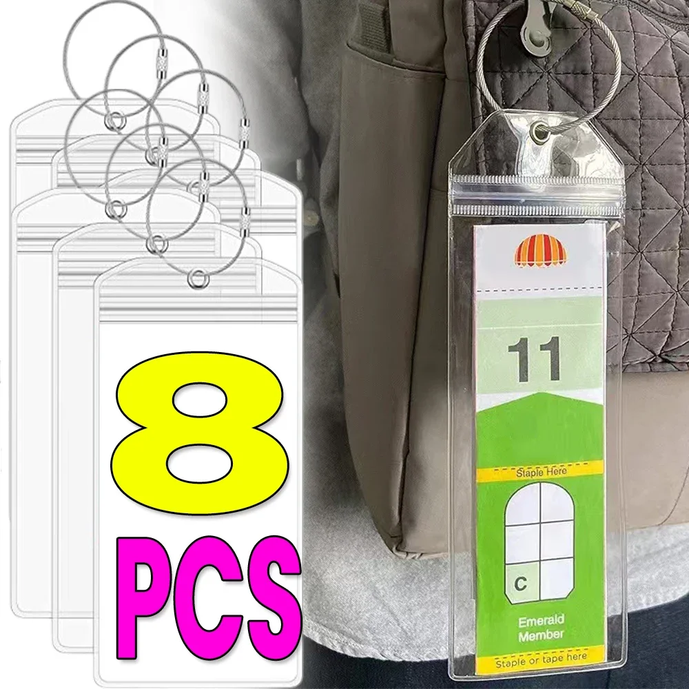8/1pcs Cruise Luggage Tags Metal Loop Clear Tags Cruise Travel Accessories Luggage Aircraft Baggage Tags for Easy Sorting