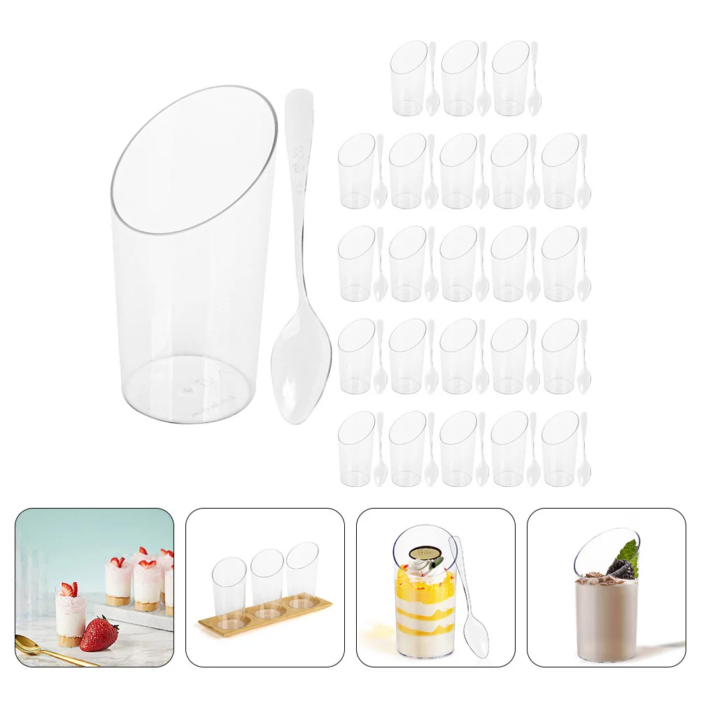 24 Sets Dessert Cup Household Replaceable Party Supplies Glasses Mini Mousse Tiramisu Supply