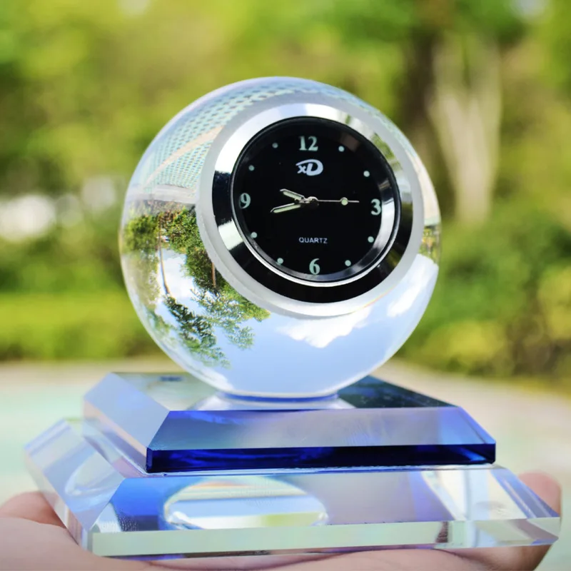 

Car Creative Gift Decoration Interior Decorations Car Crystal Perfume Holder Crystal Ball with Clock Car Perfume Holder
