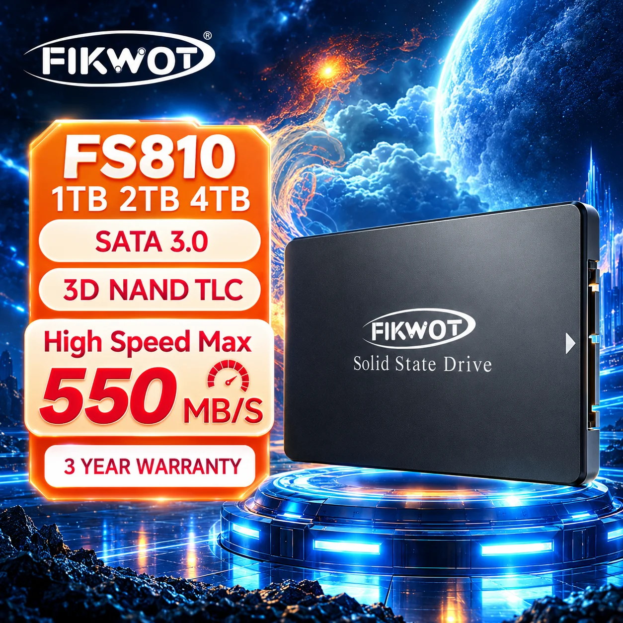 Fikwot FS810 2.5インチハードドライブ SATA SSD 4TB 2TB 1TB 512GB 256GB 128GB SATA3 SSD 内蔵ソリッドステートドライブ（ノートパソコン、デスクトップパソコン用）