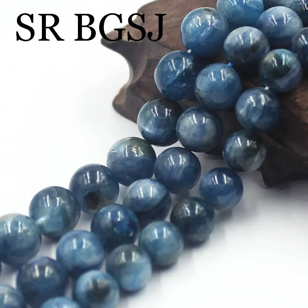 10-11mm Wholesale Natural A+ Kyanite Smooth Round Loose Beads For Making Jewelry Bracelet Necklace DIY