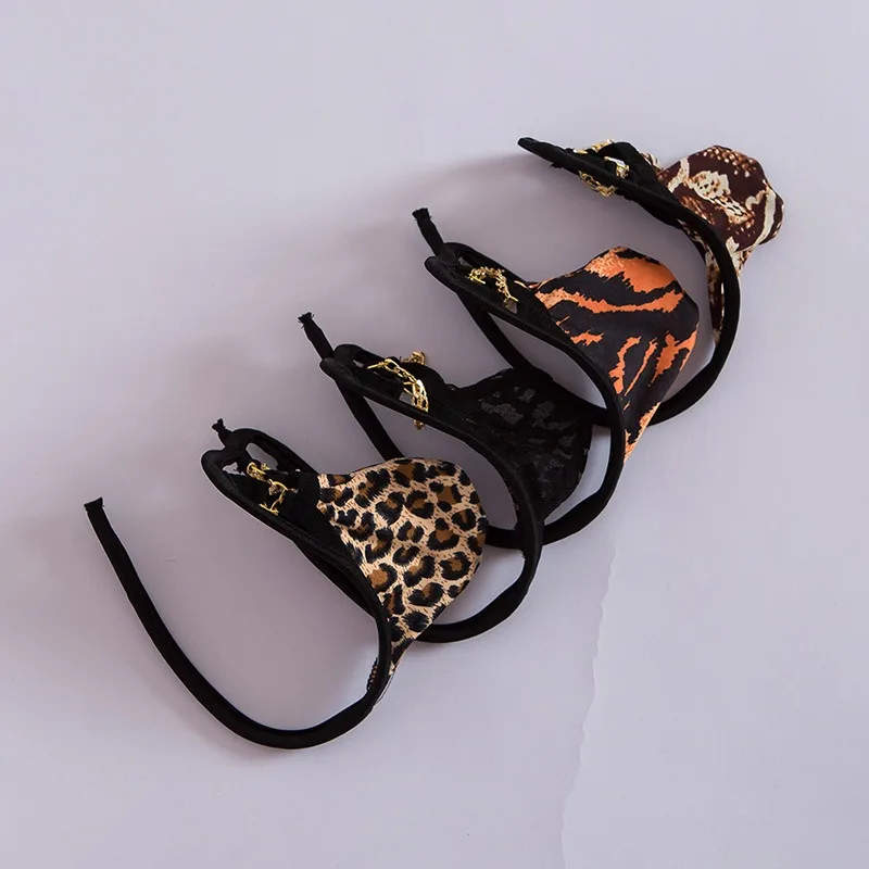 

Нижнее белье Sissy, мужские сексуальные леопардовые стринги, невидимые стринги, стеклярус, нижнее белье, прозрачные трусики, трусы без бретелек