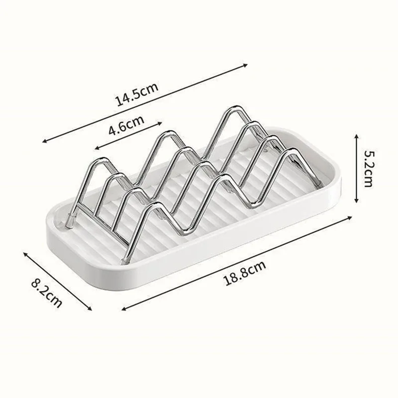 304 Stainless Steel Reversible Soap Holder Soap Organizer With Removable Drip Tray Kitchen Bathroom Multi Soap Bar Storage Rack