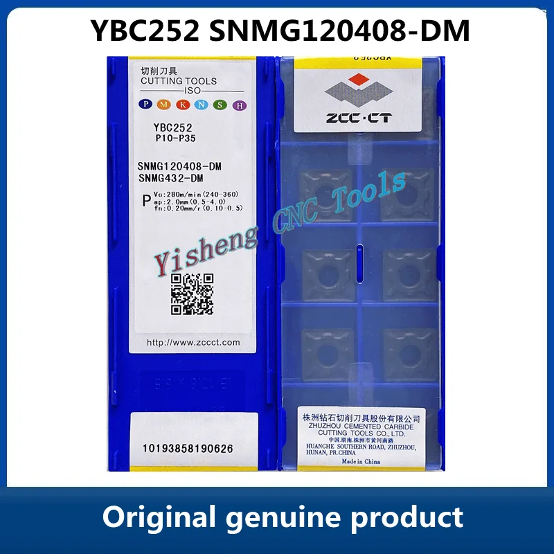 ZCC CT YBC252 YBM251 SNMG120408-DM YBC251 YBC152 sisipan belok pemotong karbida untuk CNC SNMG 120408-DM